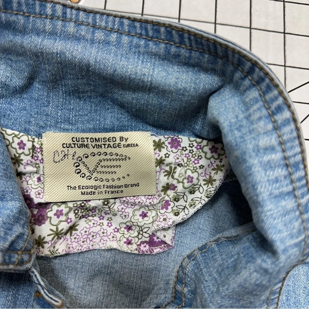 Culture Vintage Eureka handmade in France cropped sz medium denim jacket